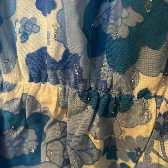 Sugarlips Blue and White Ruffled Tiered Long Sleeve Dress size Small - Picture 6 of 12